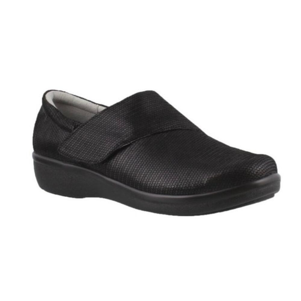 NEW ALEGRIA Women's 42 US 11.5 Lauryn Comfort Strap Loafer Shoes Black Shimmer